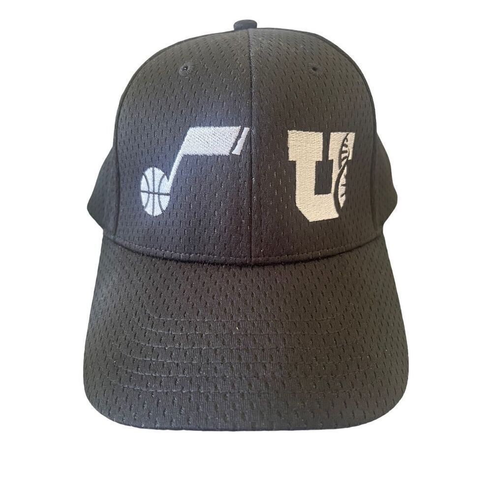 Quake City Caps Mens Black Hook & Loop Closure Mesh Utah Jazz NBA Hat One Size